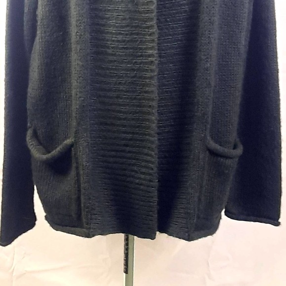 White Stag Black Oversized Grandma Grandpa Sweater front patch pockets XL 16-18 - Picture 4 of 5